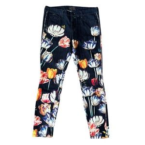 Mother The Looker He Kissed Me Between the Gardenias & Daisies Floral Jeans